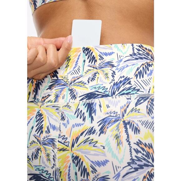 Peloton Cadent High Rise Bike Short Scribble Palm Print 7in | Retail $69 | Sz M - Picture 3 of 8